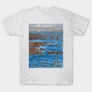 Cliffs and Sea, Appeldore by Childe Hassam T-Shirt